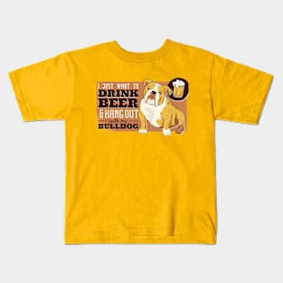 Beer And Bulldog Kids T-Shirt